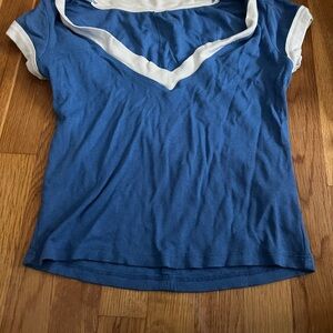 Anthropology Blue and White Women's Top